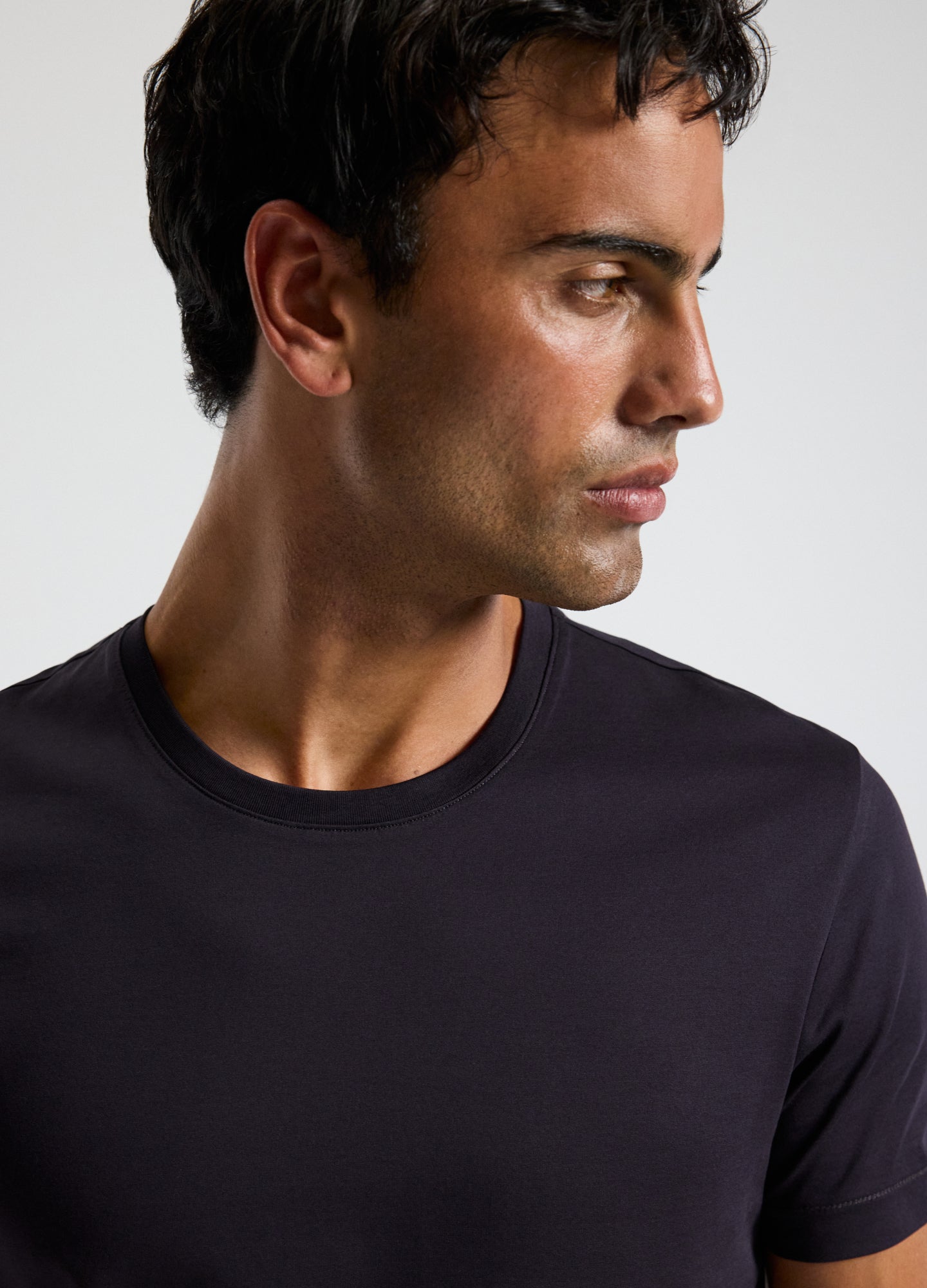 Mercerised Crew Neck T-shirt Currant