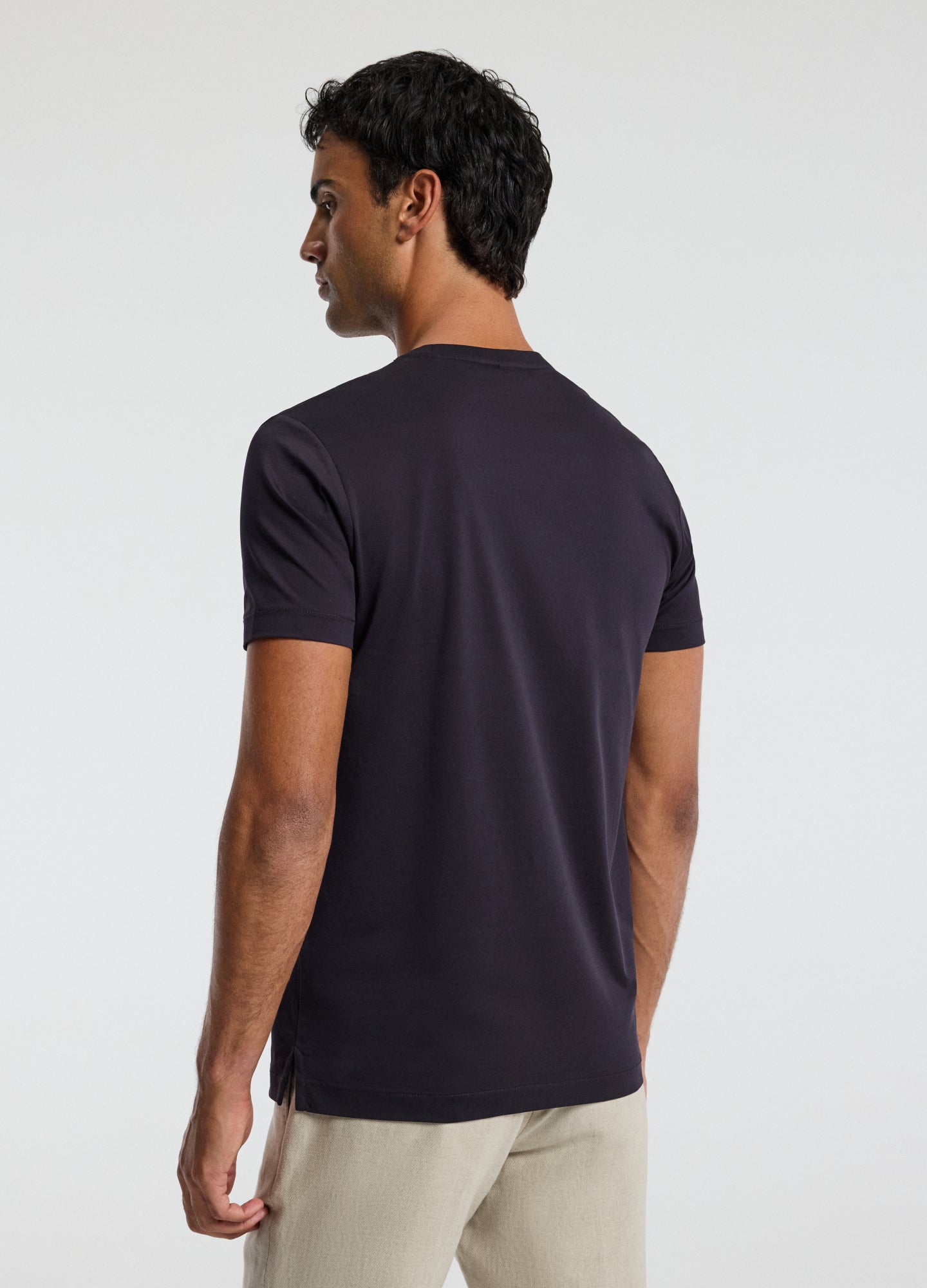 Mercerised Crew Neck T-shirt Currant