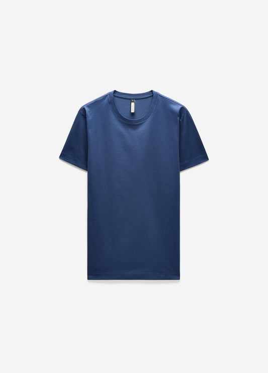 Mercerised Crew Neck T-shirt Marine