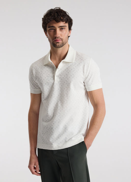 Solid Monogram Polo White
