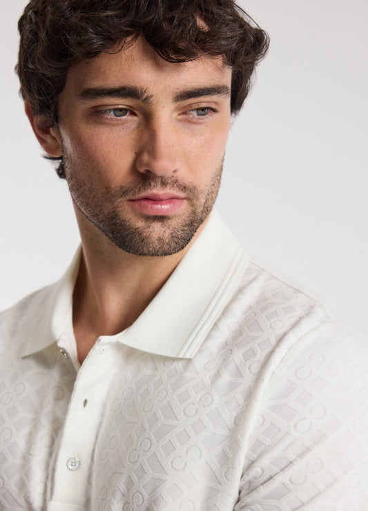 Solid Monogram Polo White