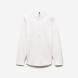 Long Sleeve Ribbed Henley Top Off White