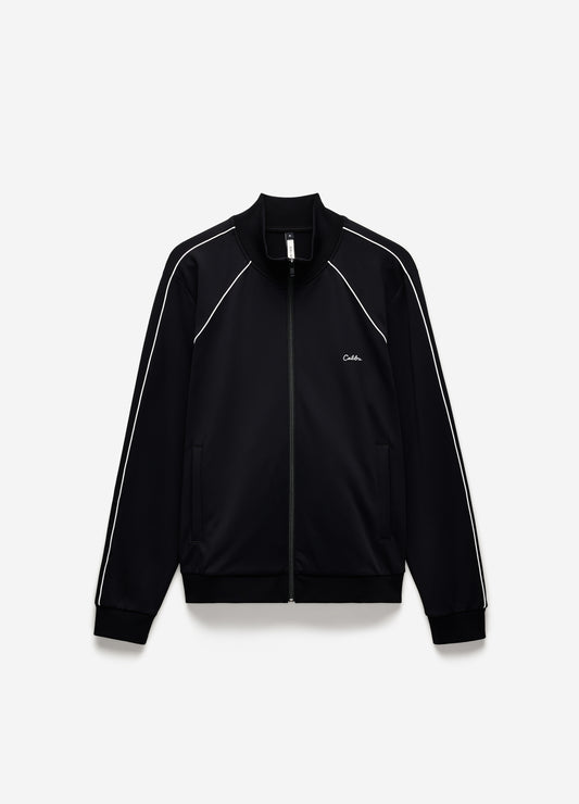 Contrast Jersey Track Jacket Black