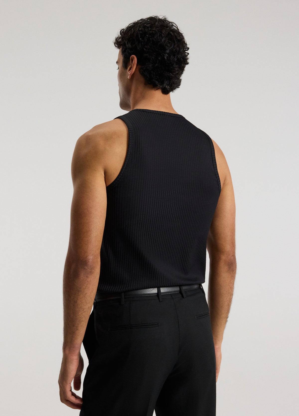 Ribbed Cotton Tank Black