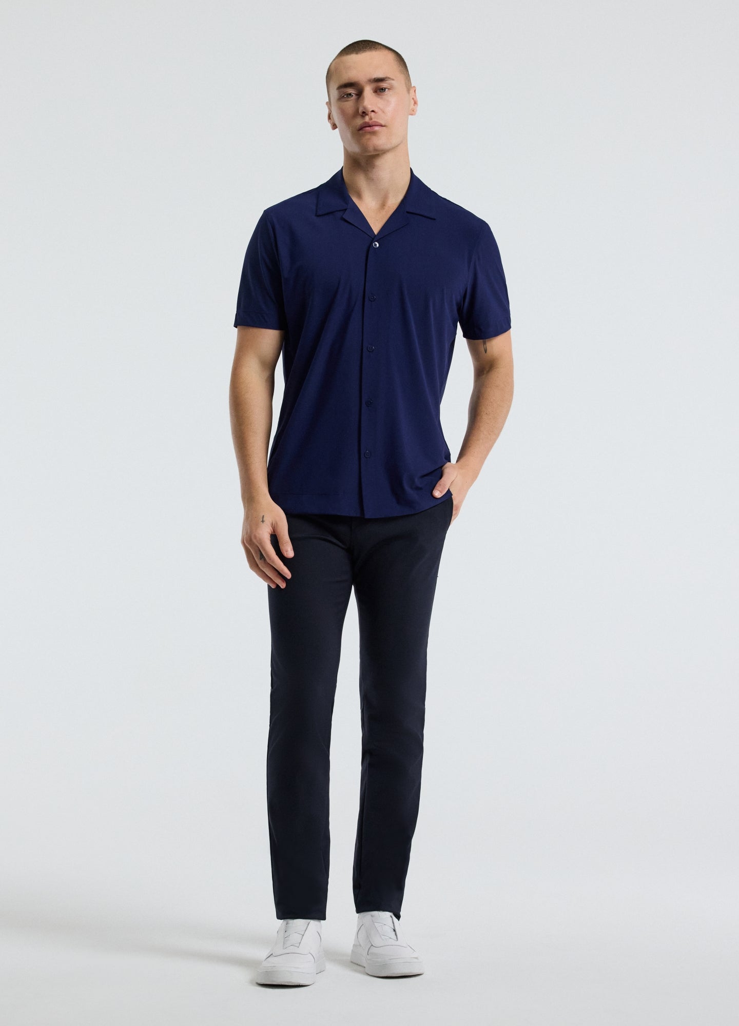 Performance Cuban Collar Shirt Royal Blue