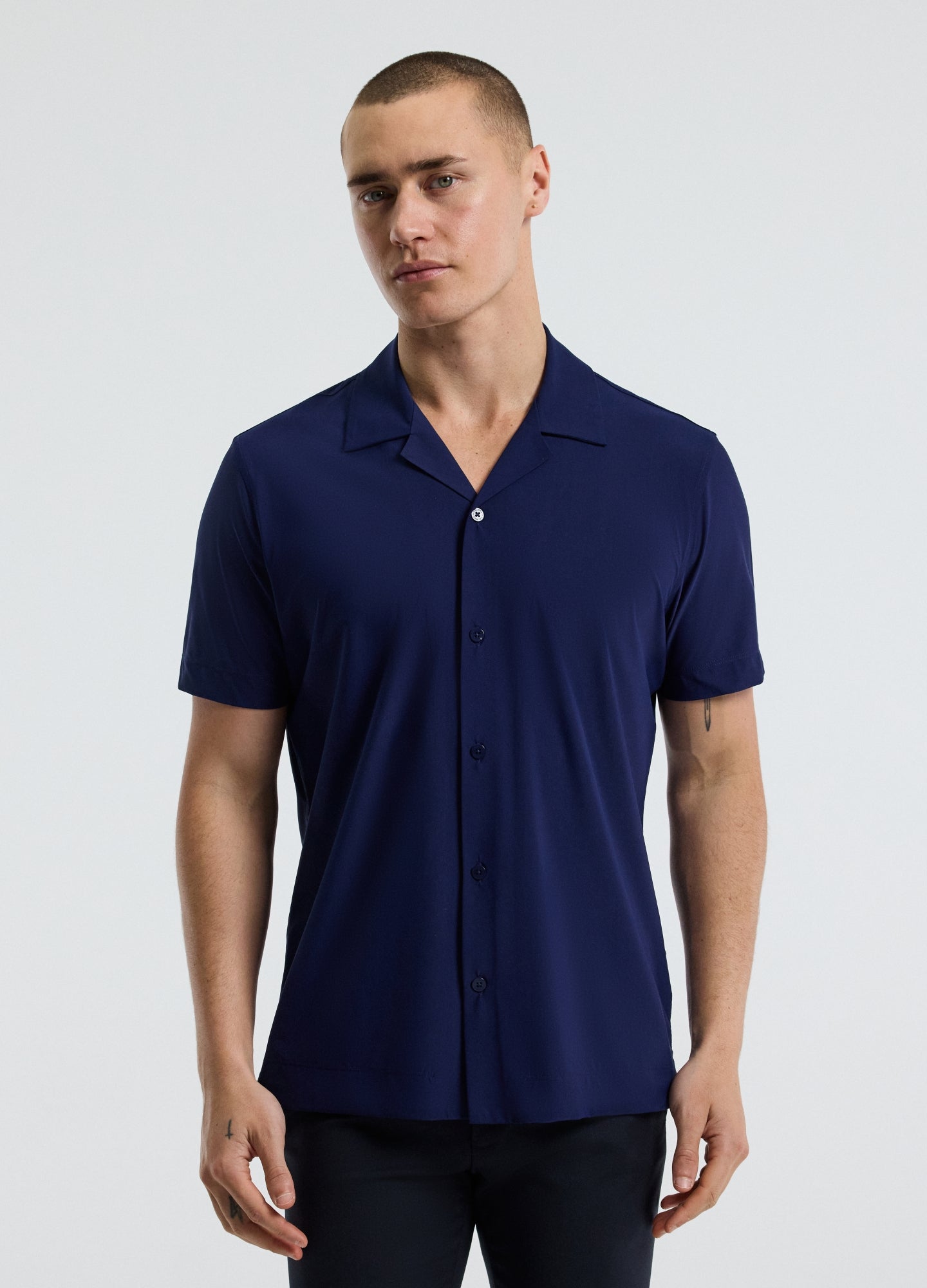 Performance Cuban Collar Shirt Royal Blue
