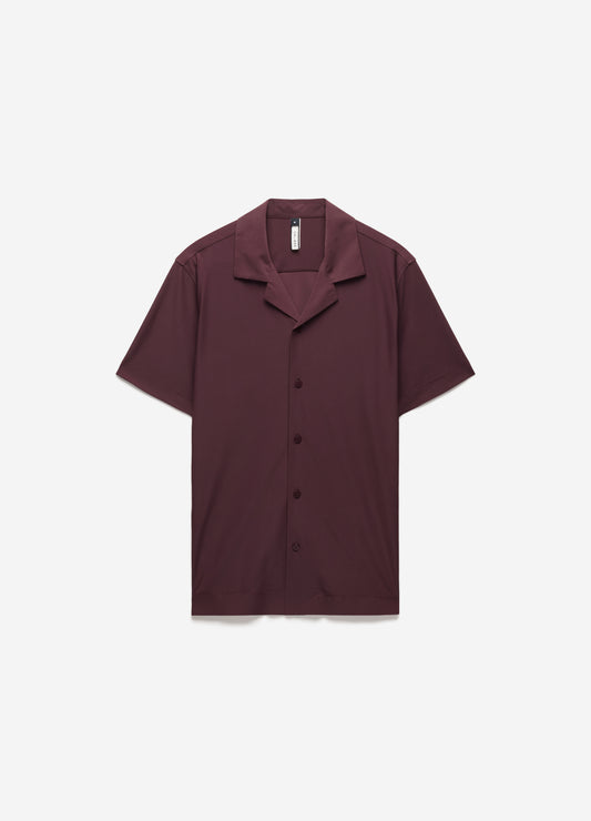 Performance Cuban Collar Shirt Burgundy