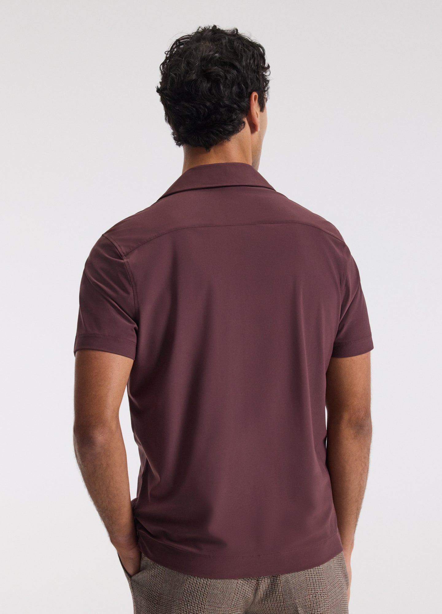 Performance Cuban Collar Shirt Burgundy