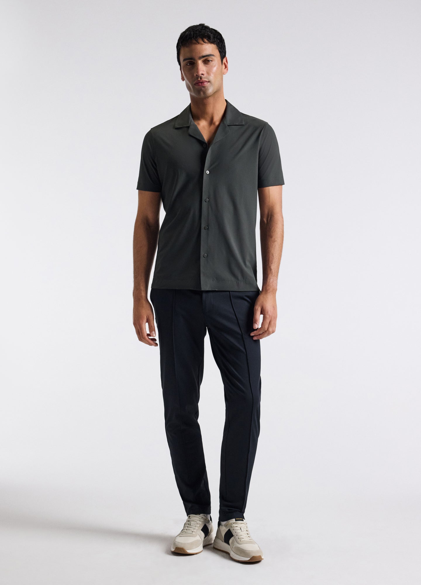 Performance Cuban Collar Shirt Khaki