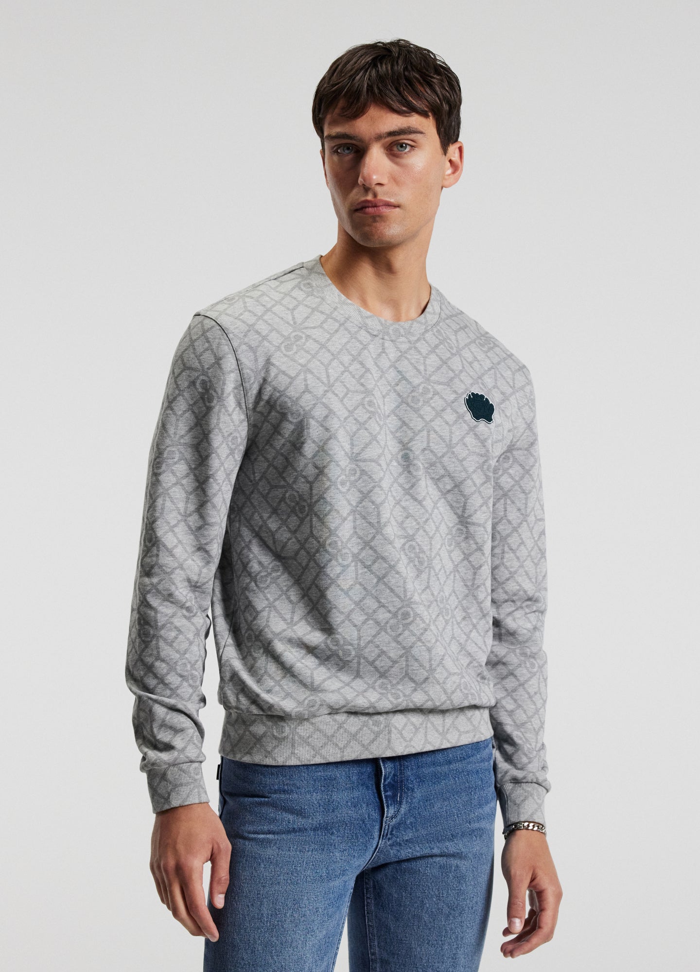 All Over Monogram Sweat Grey Marle