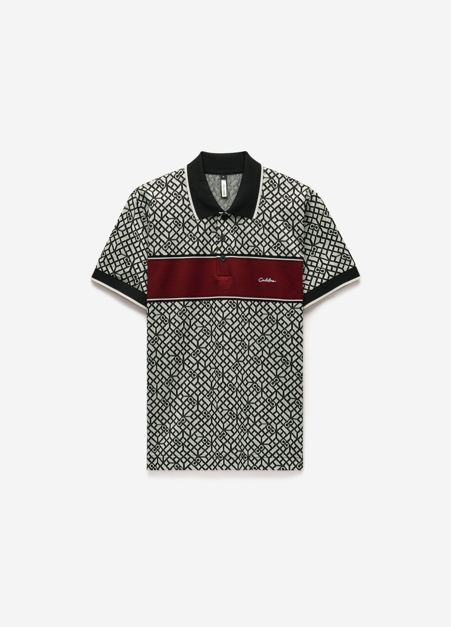 Chest Panel Jacquard Polo Wine