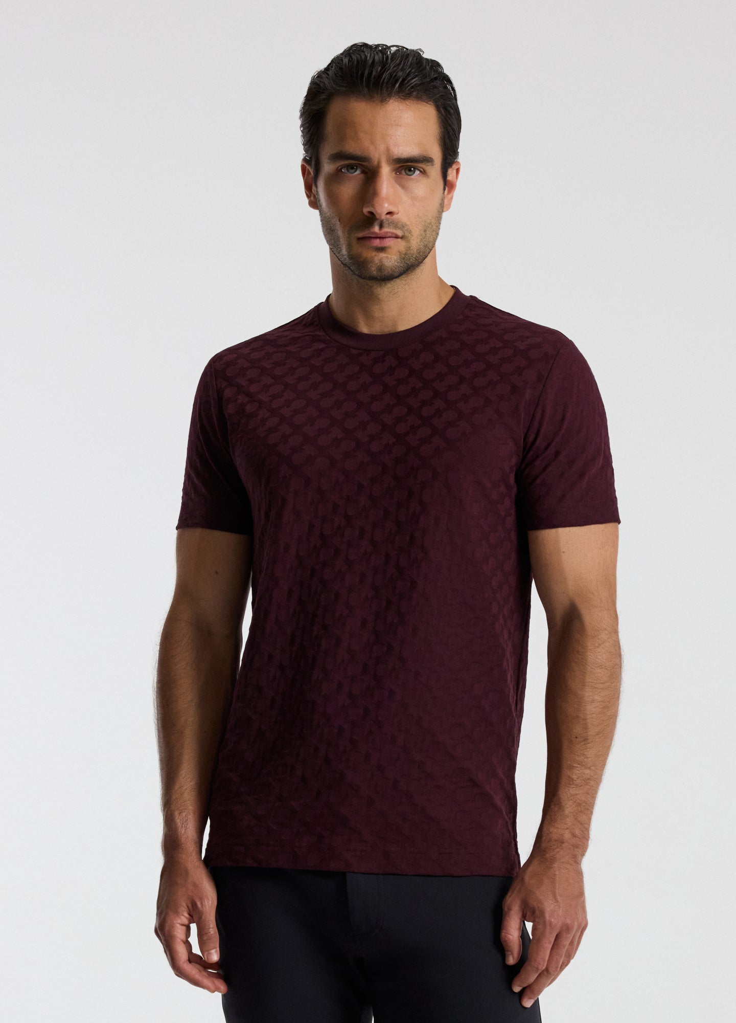 Monogram Jacquard T-shirt Oxblood