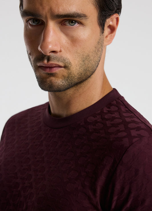 Monogram Jacquard T-shirt Oxblood