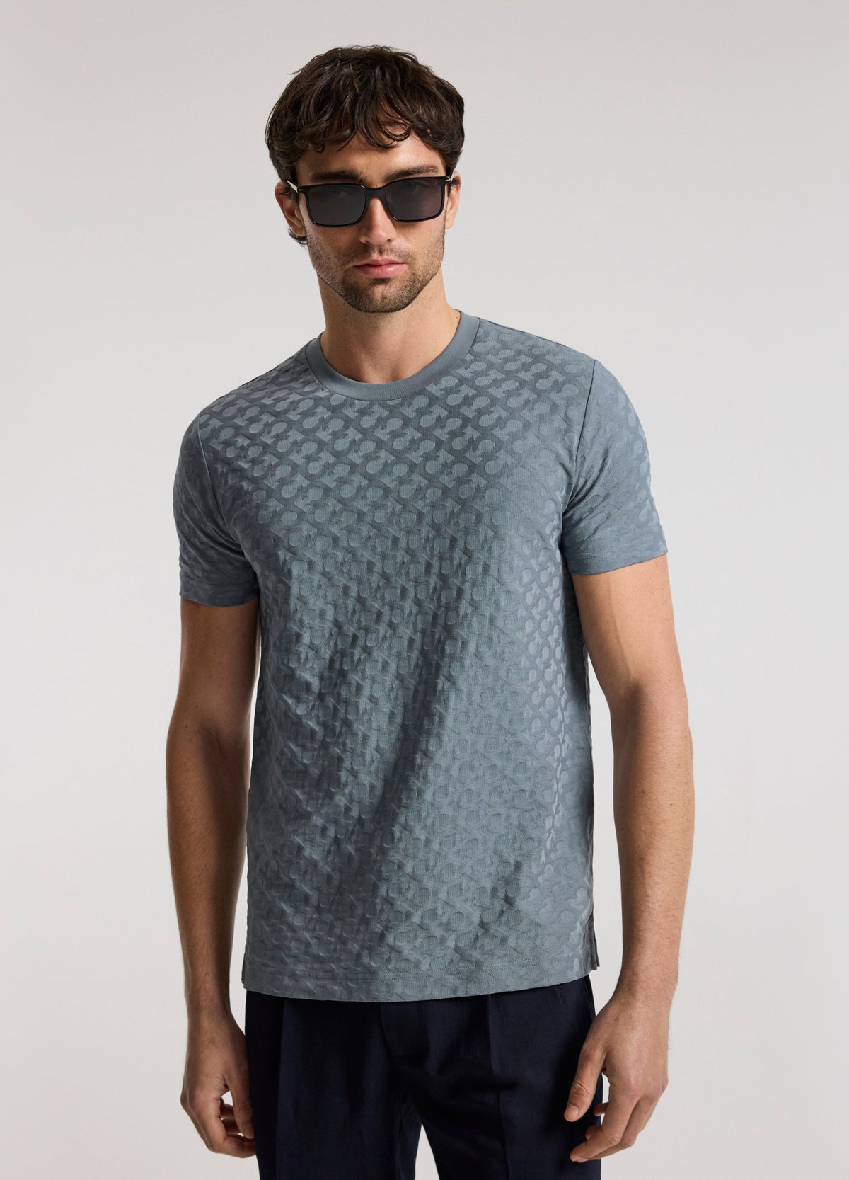 Monogram Jacquard T-shirt Seafoam