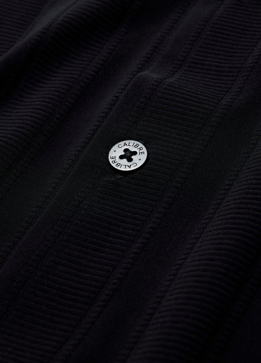 Self Stripe Cuban Collar Shirt Black