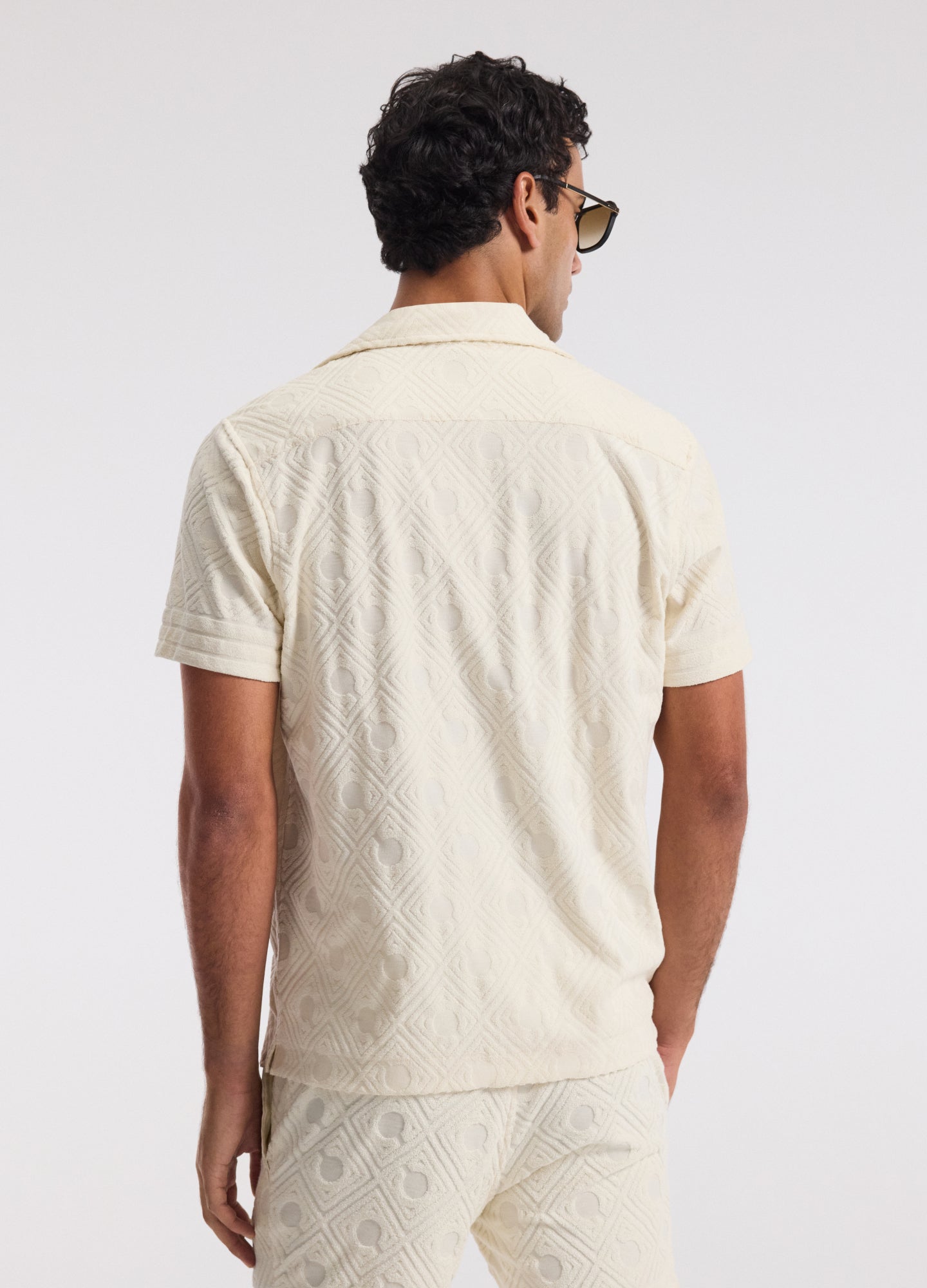 Plush Terry Logo Short Sleeve Shirt Ivory
