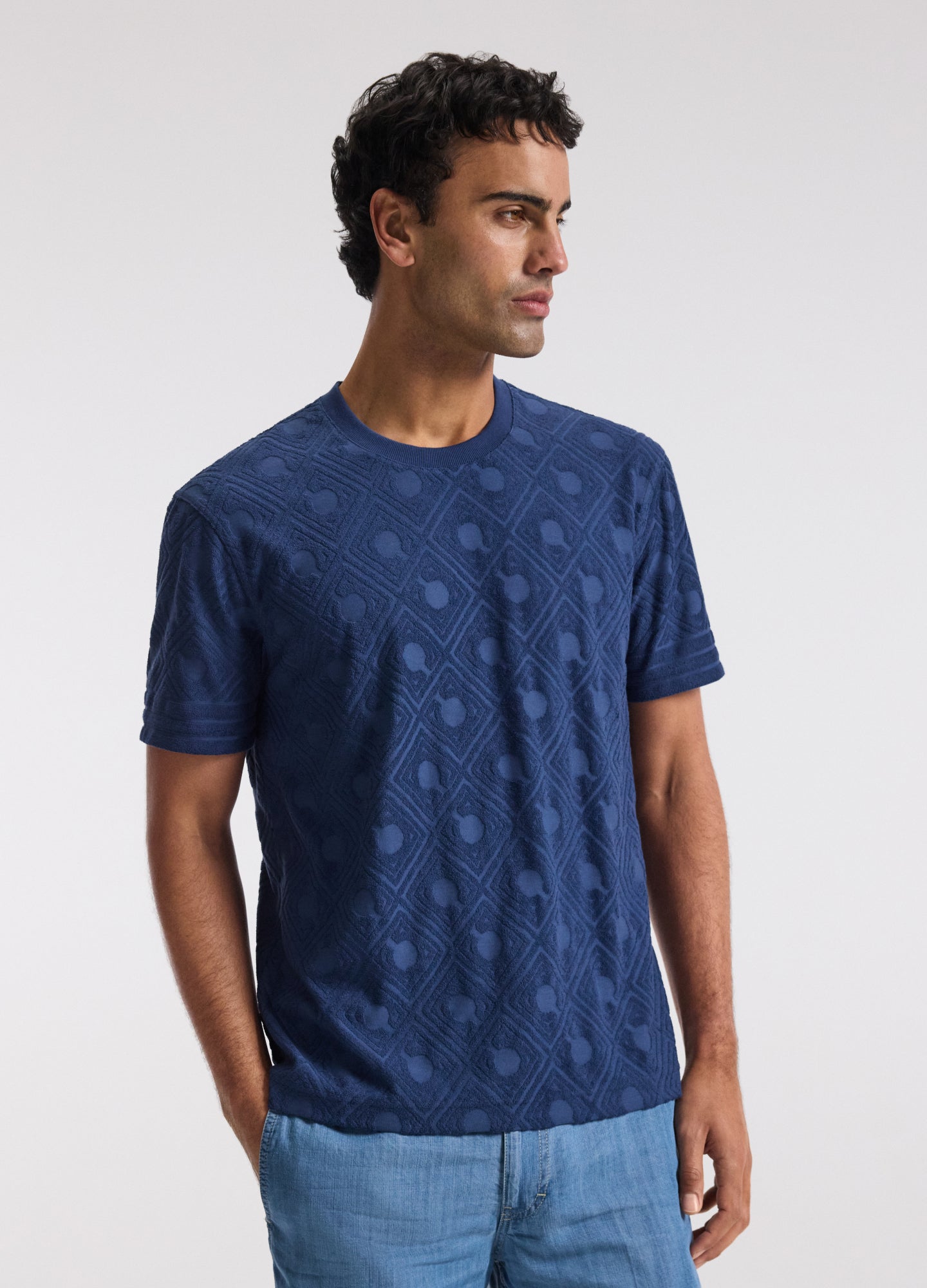 Plush Terry Logo T-shirt Blue