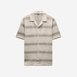 Textured Stripe Cuban Collar Shirt Neutral