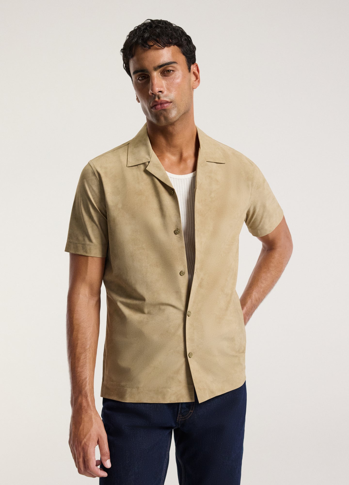 Performance Cuban Collar Shirt Putty