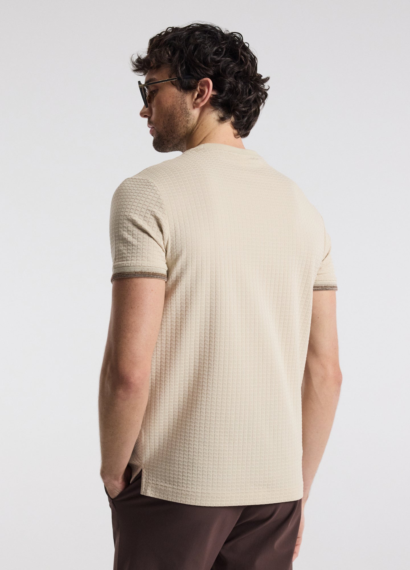 Ombre Cuff Jacquard T-shirt Natural