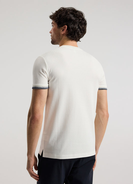 Ombre Cuff Jacquard T-shirt White