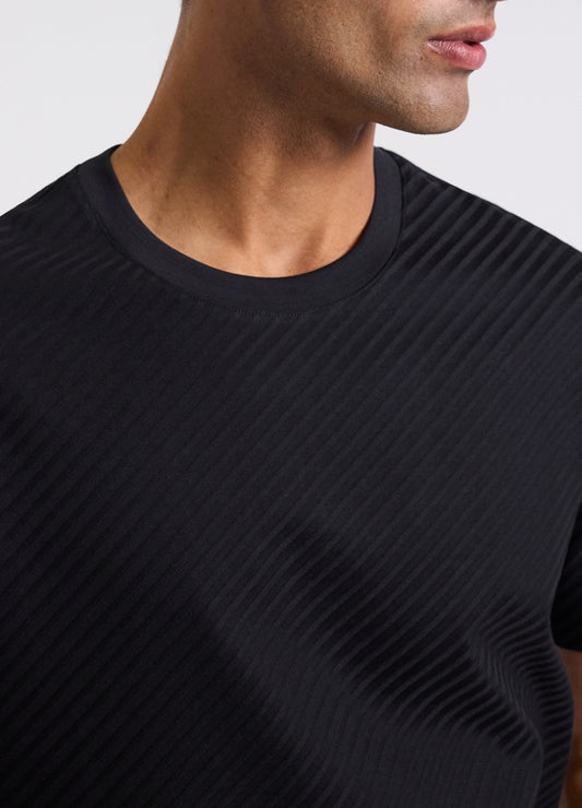 Relaxed Diagonal Jacquard T-shirt Black