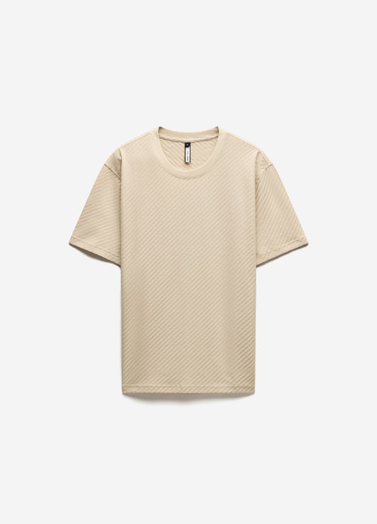 Relaxed Diagonal Jacquard T-shirt Sand