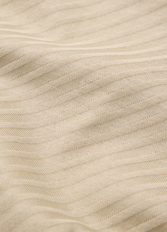 Relaxed Diagonal Jacquard T-shirt Sand