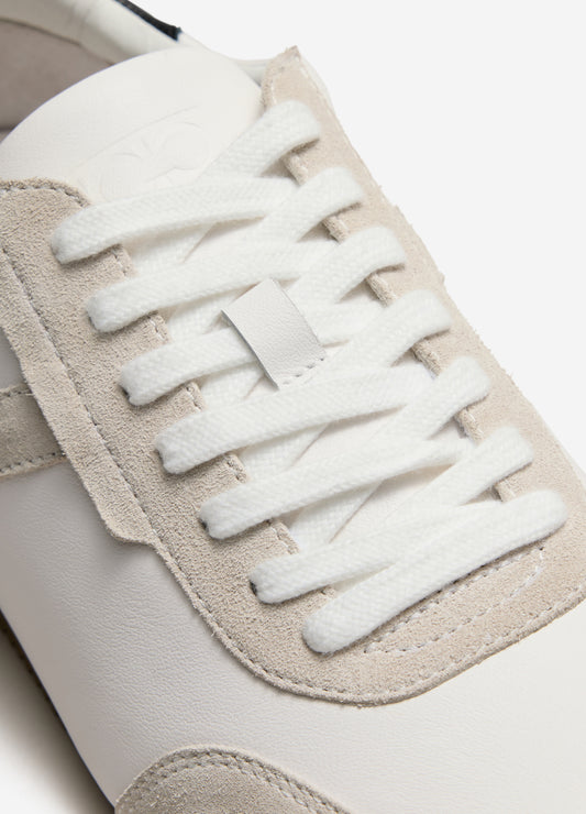 Low Profile Leather Sneaker White Combo