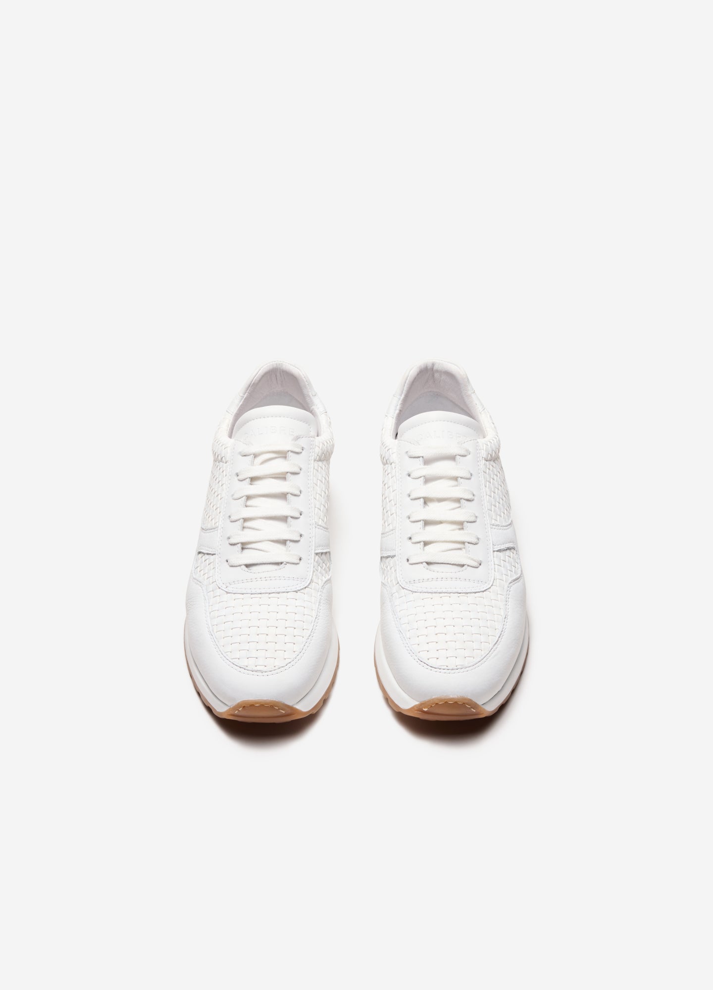 Woven Leather Sport Sneaker White