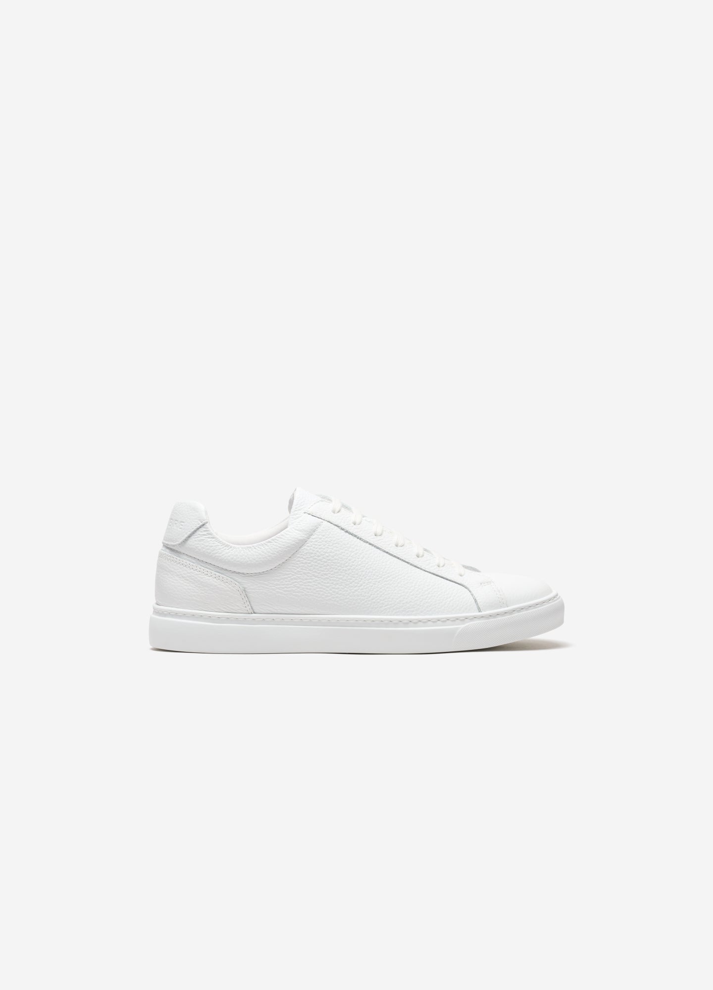 Classic Textured Leather Sneaker White