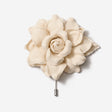 Linen Flower Lapel Pin Natural