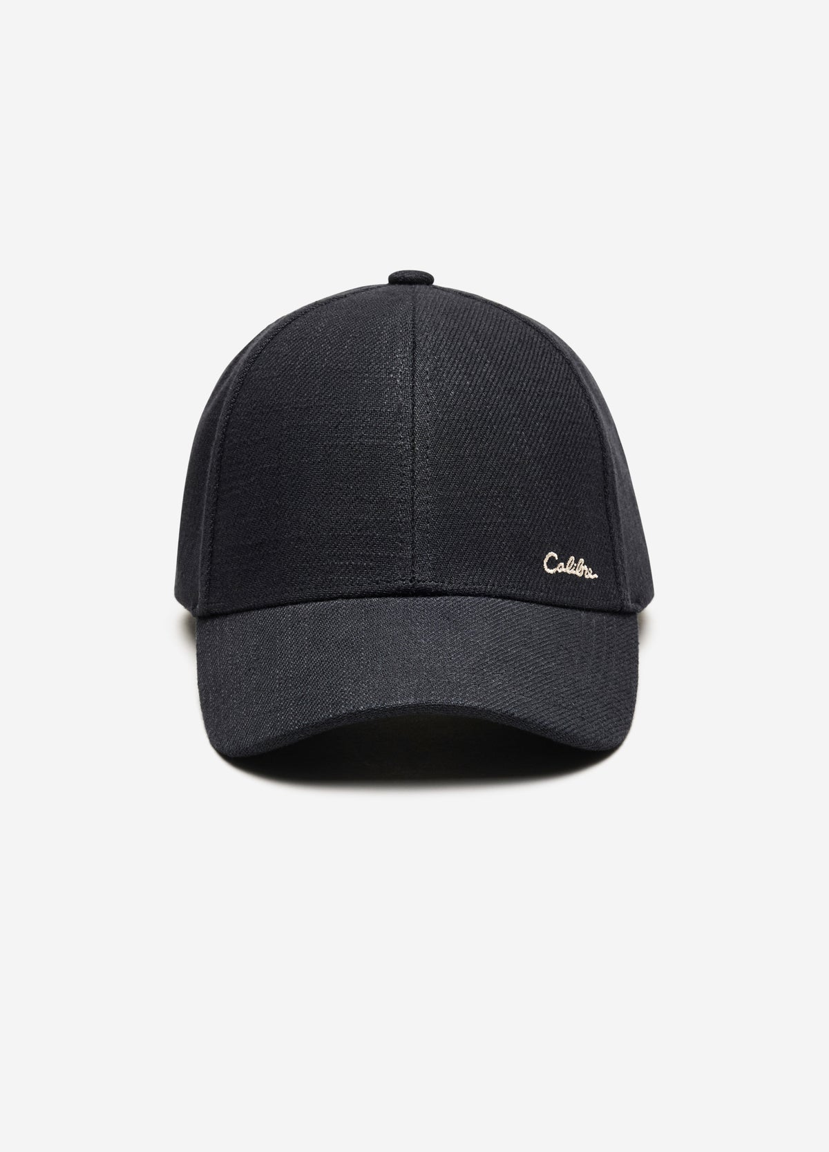 Embroidered Linen Blend Cap Black