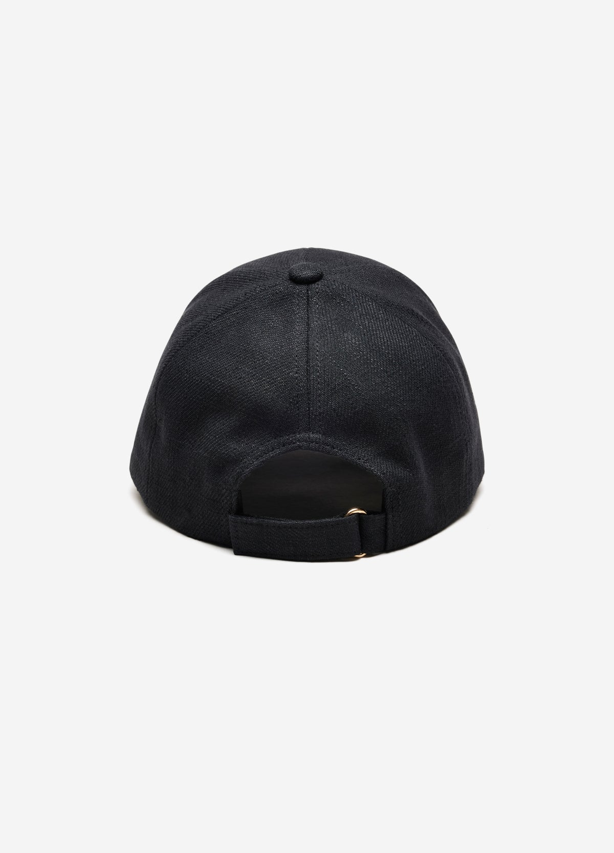 Embroidered Linen Blend Cap Black