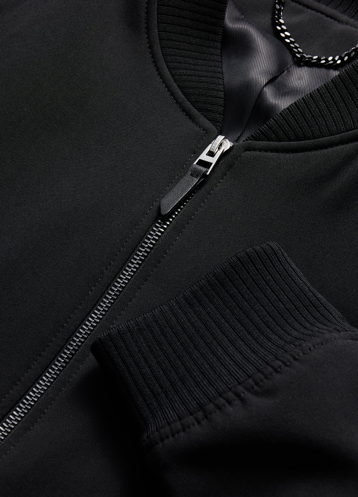 Padded Tech Wool Bomber Jacket Black