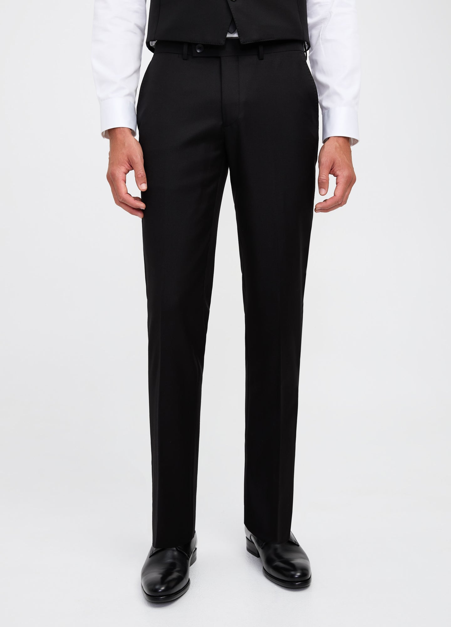 Slim Wool Twill Pant Black