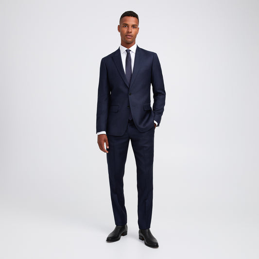 Tonal Basketweave Suit Jacket Navy Combo