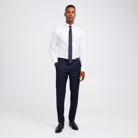 Tonal Basketweave Suit Pant Navy Combo