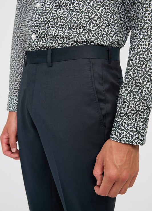 Tonal Twill Suit Pant Dark Green