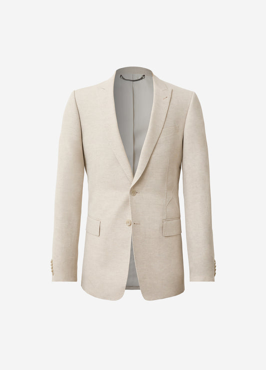 Linen Cotton Twill Suit Jacket Natural