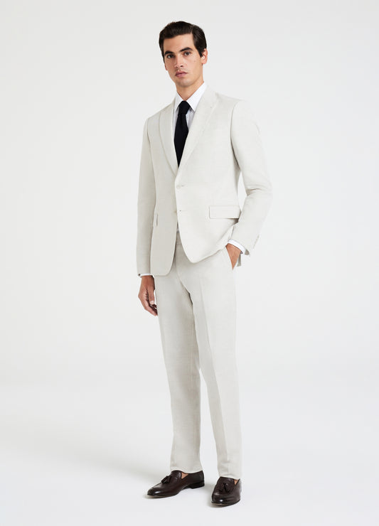 Linen Cotton Twill Suit Jacket Natural