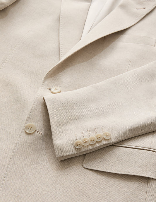 Linen Cotton Twill Suit Jacket Natural