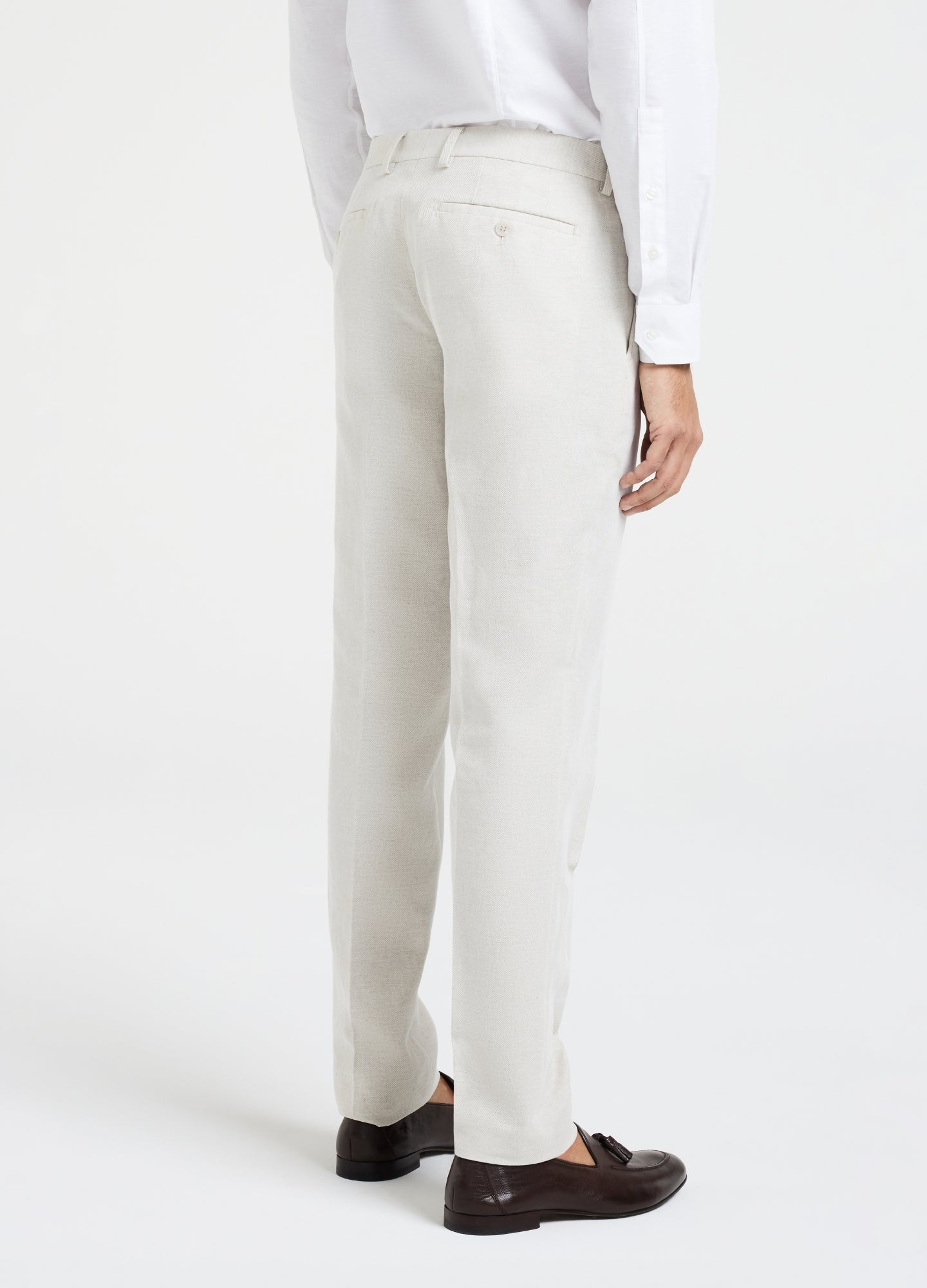 Linen Cotton Twill Suit Pants Natural