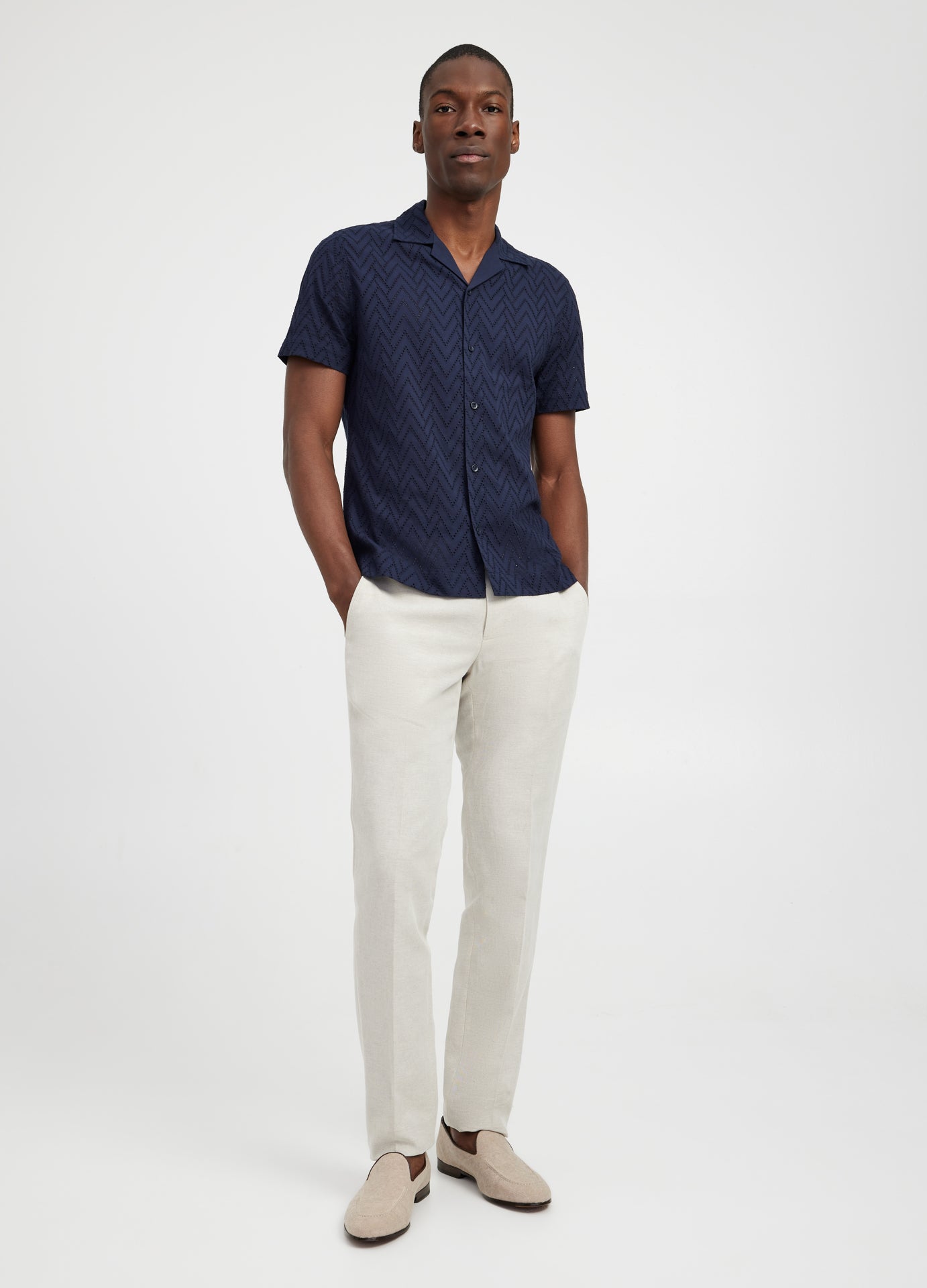 Linen Cotton Twill Suit Pants Natural