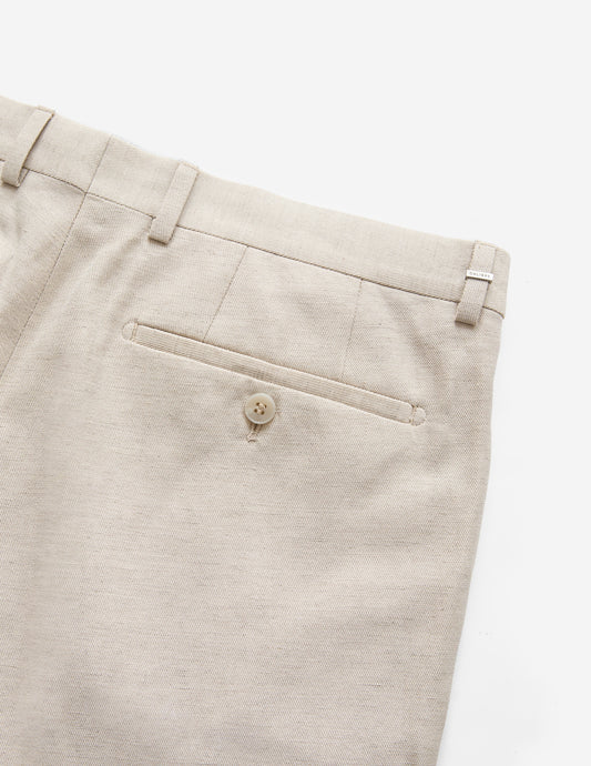 Linen Cotton Twill Suit Pants Natural