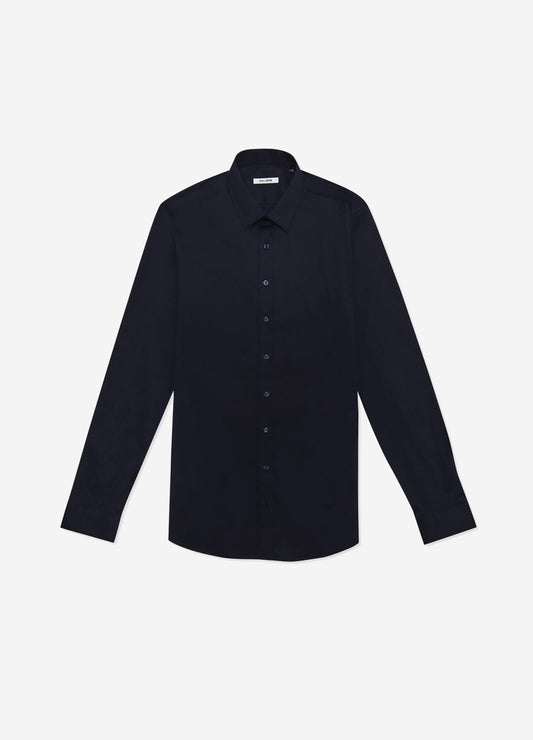 Stretch Cotton Poplin Shirt Navy