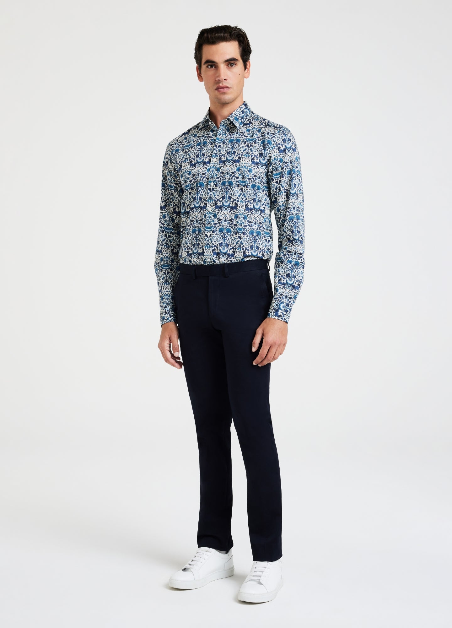 Trailing Botanic Print Shirt Teal