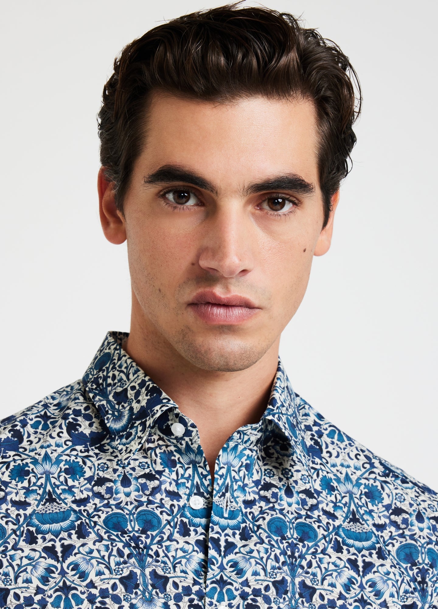 Trailing Botanic Print Shirt Teal