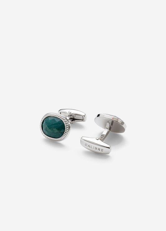 Jade Cufflinks Silver Combo